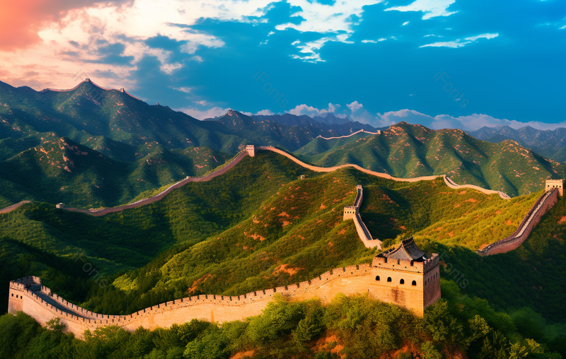 景色优美的万里长城中国古代重要的军事防御工程,高清,摄影图,摄影图片,图片大全,摄影图免费下载